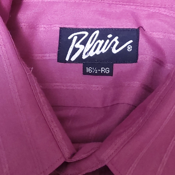 BLAIR MEN'S SIZE 16-1/2" BUTTON DOWN LONG SLEEVE VINTAGE SHIRT - Picture 4 of 4